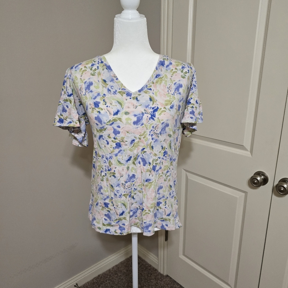 Women's LC Lauren Conrad V-Neck Flutter Sleeve Tee